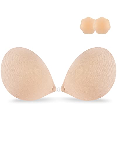 Niidor Adhesive Bra Strapless Sticky Invisible Push up Silicone Bra for Backless...