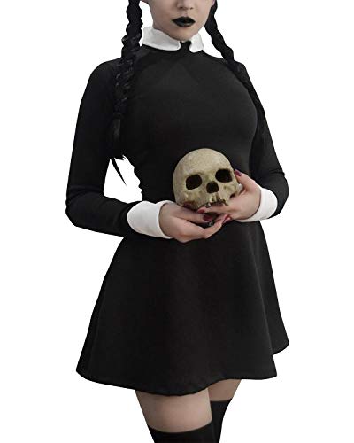 ICEYOU Halloween Family Costume Women Adult Cosplay Party Dress Black S