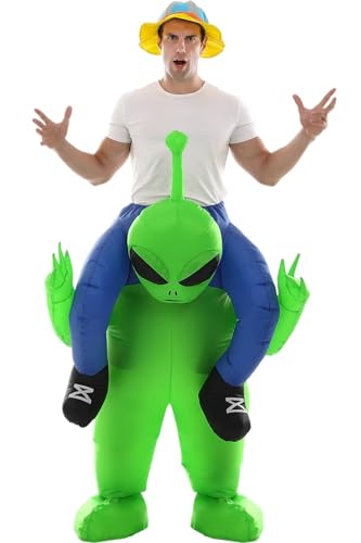 Double Couple Inflatable Alien Dinosaur Costume Halloween Blow up Costumes for Adult...