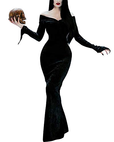 ICEYOU Halloween Women Family Cosplay Costume Dress Black S
