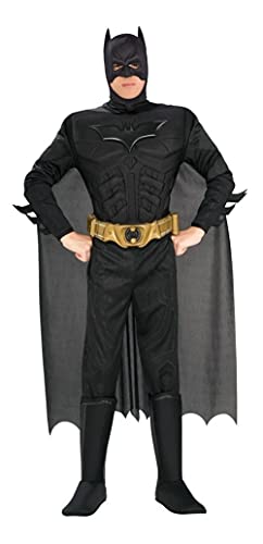 The Dark Knight Batman Deluxe Muscle Chest Costume, Black, Medium