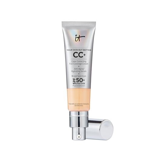 IT Cosmetics CC+ Cream (Light Medium) - Natural Full Coverage Foundation With SPF...