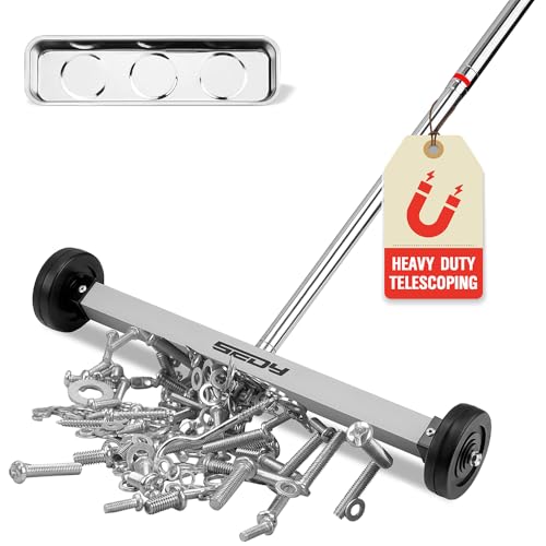 Magnet Sweeper Magnetic Nail Roller: 17-Inch Heavy Duty Magnet Nail Pickup Rolling...