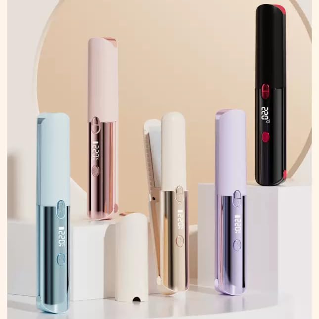 CHIKYO Cordless 2 in 1 Hair Straightener Portable Curlling Iron, Max 440°F, LED...