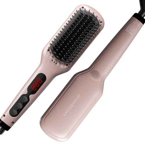 MEGAWISE Pro Ceramic Ionic Hair Straightener Brush for Home Salon | MCH Fast 20s...