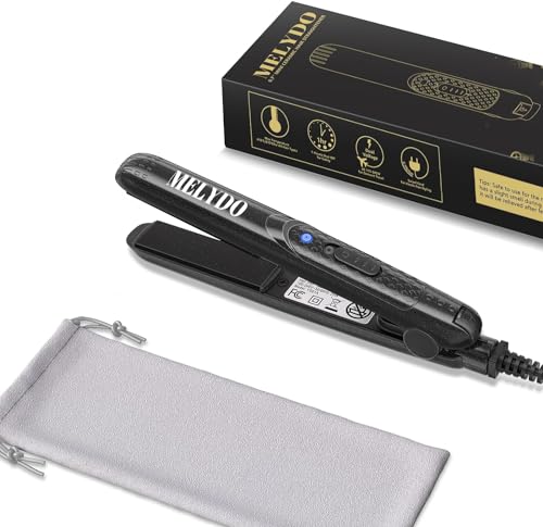 MELYDO Mini Flat Iron, Ceramic Tourmaline Small Hair Straightener for Short...