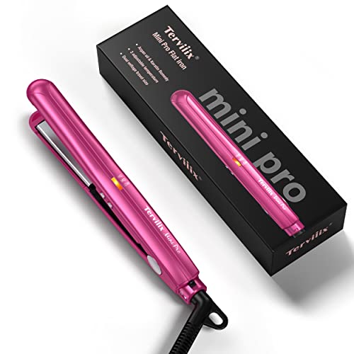 Terviiix Mini Flat Iron Adjustable Temperature, Travel-Size Mini Hair Straightener,...