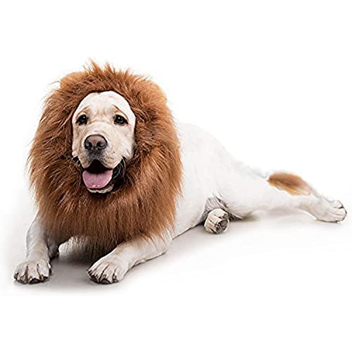 Dog Halloween Costumes Lion Mane for Dog Halloween Party, Lion Wig Clothes for Large...