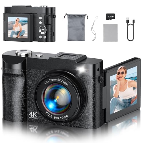 4K Digital Camera for Photography, 50MP Vlogging Camera for YouTube, Compact Cameras...
