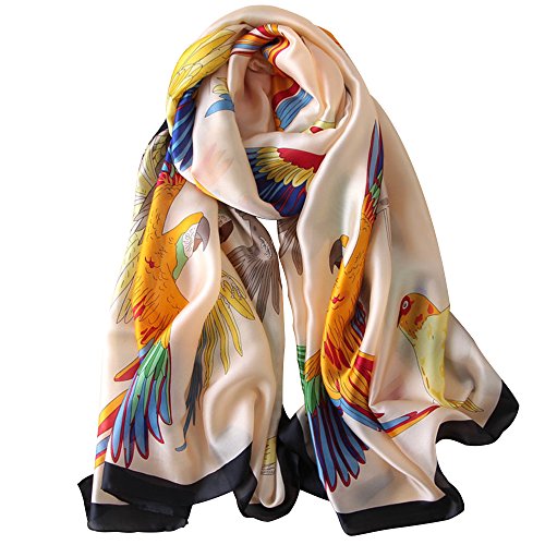 NUWEERIR Womens 100% Large Mulberry Silk Scarf Long Satin Scarf Fashion Lightweight...