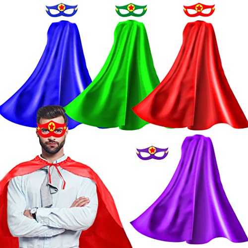 Superhero Capes for Adults and Masks, 5 Pack Super Hero Capes Costume for Women Men...