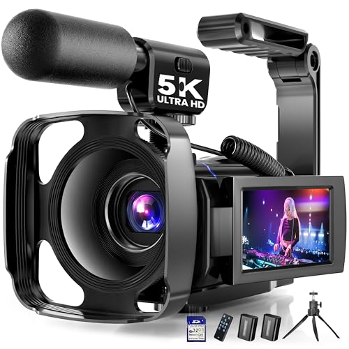 5K Video Camera Camcorder, UHD 64MP Vlogging Camera for YouTube with 3' 270°...