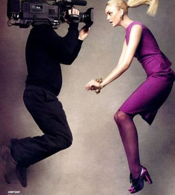 cameraman girl jumping